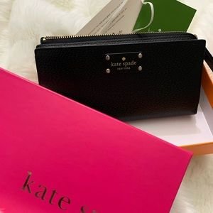 Kate Spade Black Leather Wristlet/Wallet